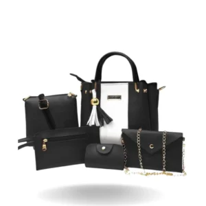 Luxe Harmony Handbag Set – Mustard, Blue, Beige, Green