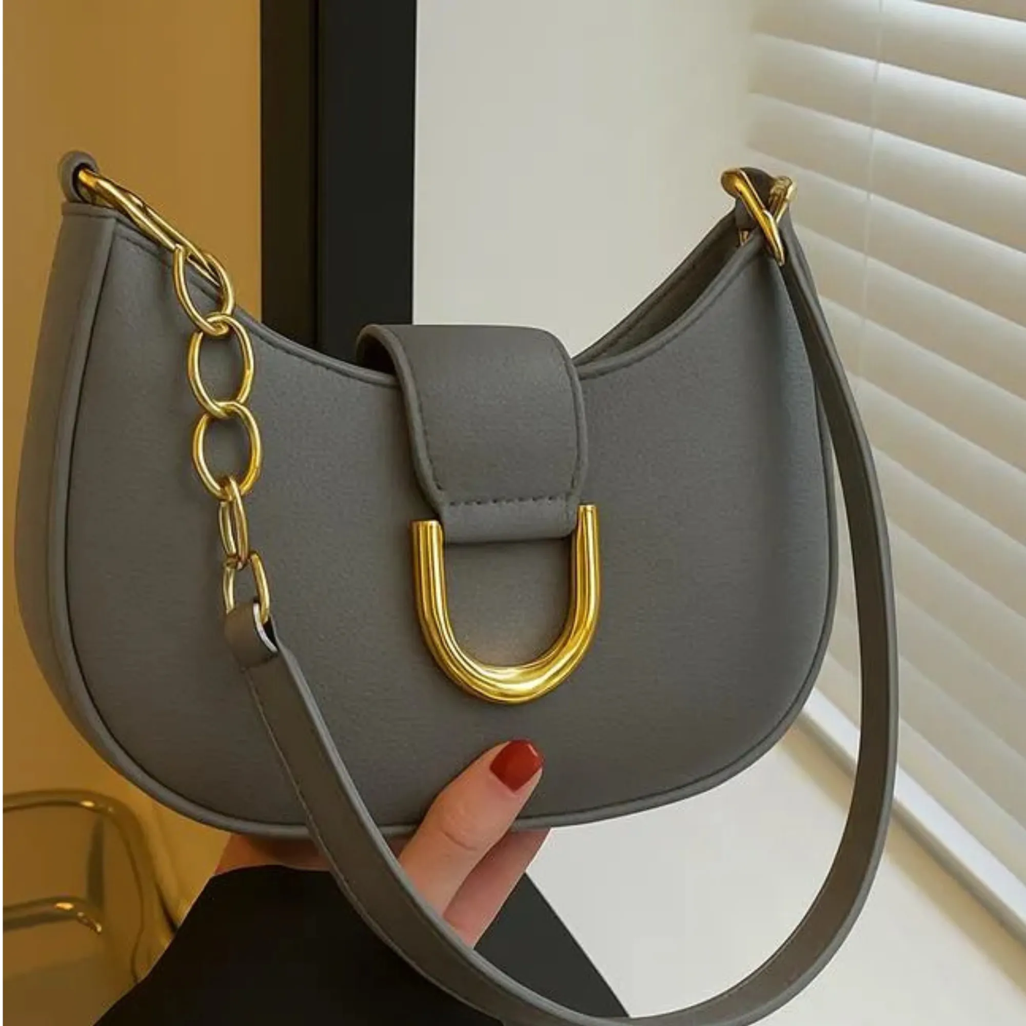 Veloura Chic Crossbody – Marron, Black, Grey - Image 4